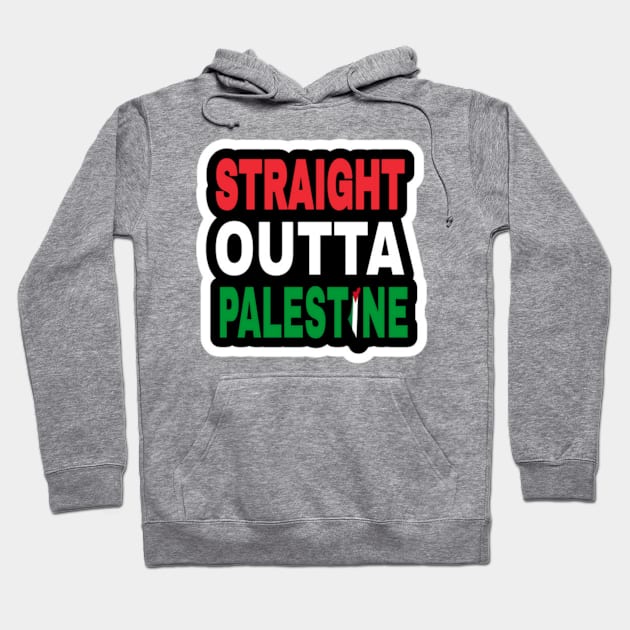 Straight Outta Palestine - Map - Sticker - Back Hoodie by SubversiveWare